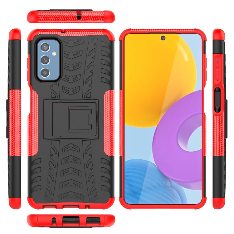 For Samsung Galaxy M52 5G Tire Texture TPU + PC Phone Case with Holder