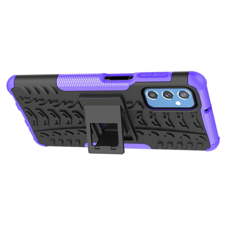For Samsung Galaxy M52 5G Tire Texture TPU + PC Phone Case with Holder
