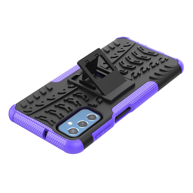 For Samsung Galaxy M52 5G Tire Texture TPU + PC Phone Case with Holder