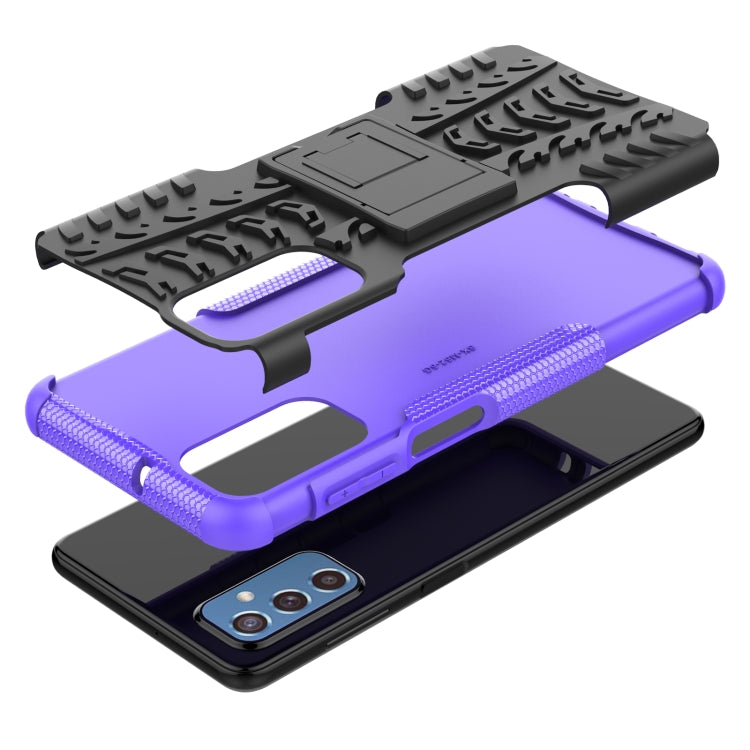 For Samsung Galaxy M52 5G Tire Texture TPU + PC Phone Case with Holder