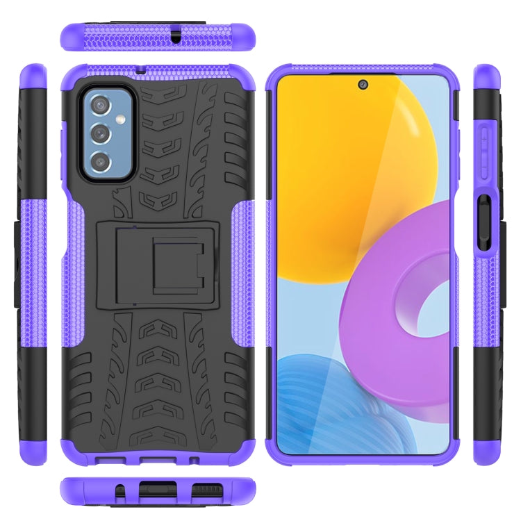 For Samsung Galaxy M52 5G Tire Texture TPU + PC Phone Case with Holder