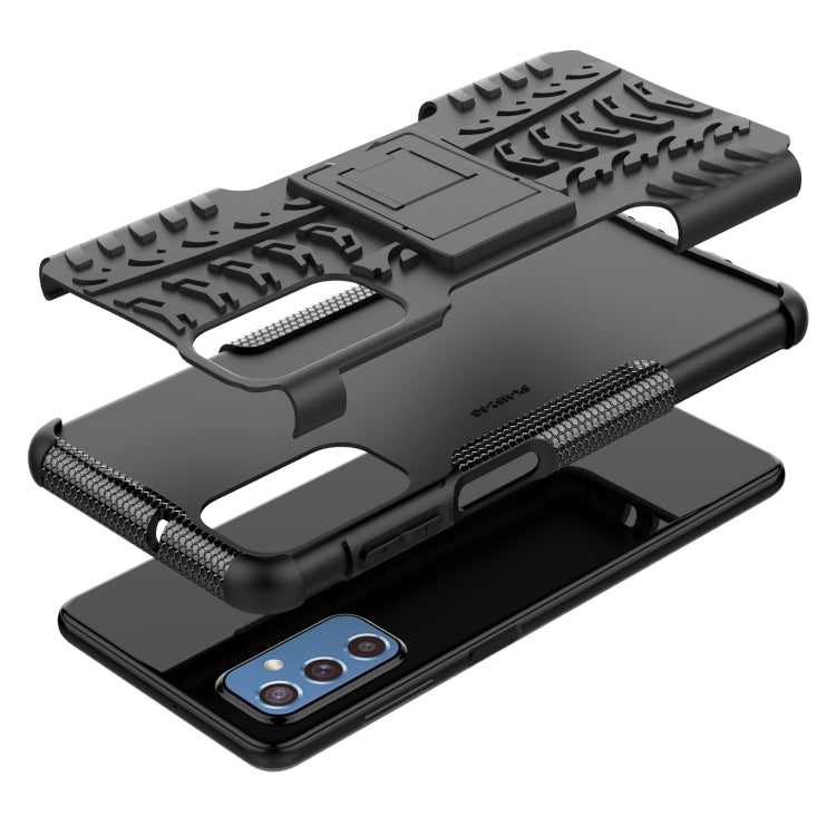 For Samsung Galaxy M52 5G Tire Texture TPU + PC Phone Case with Holder