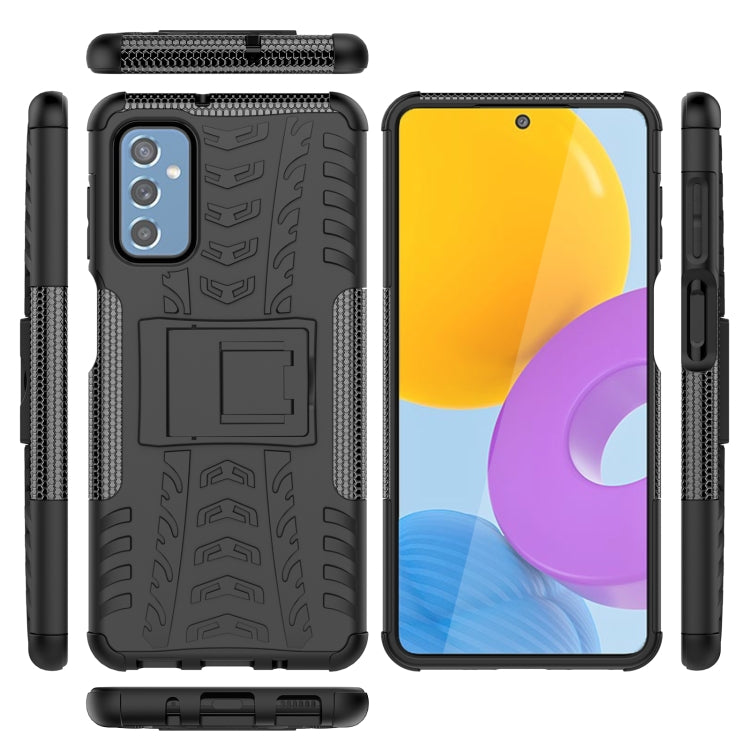 For Samsung Galaxy M52 5G Tire Texture TPU + PC Phone Case with Holder