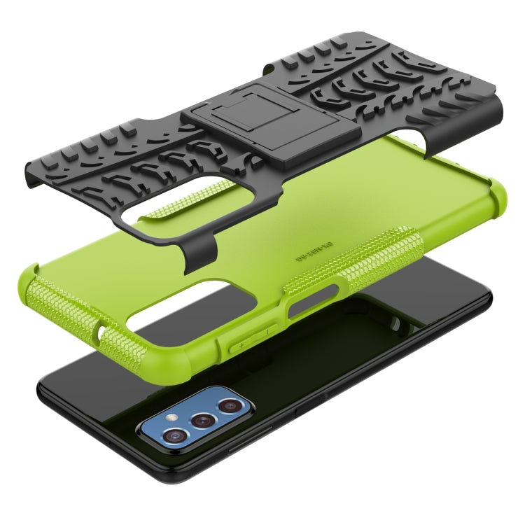 For Samsung Galaxy M52 5G Tire Texture TPU + PC Phone Case with Holder