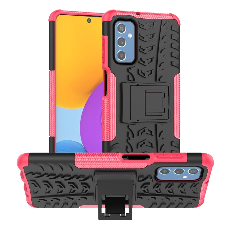 For Samsung Galaxy M52 5G Tire Texture TPU + PC Phone Case with Holder