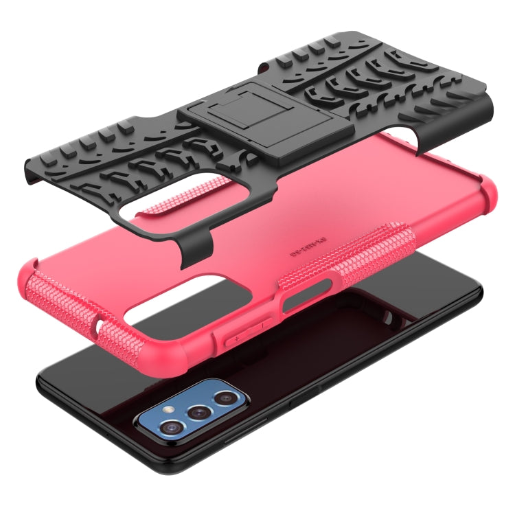 For Samsung Galaxy M52 5G Tire Texture TPU + PC Phone Case with Holder