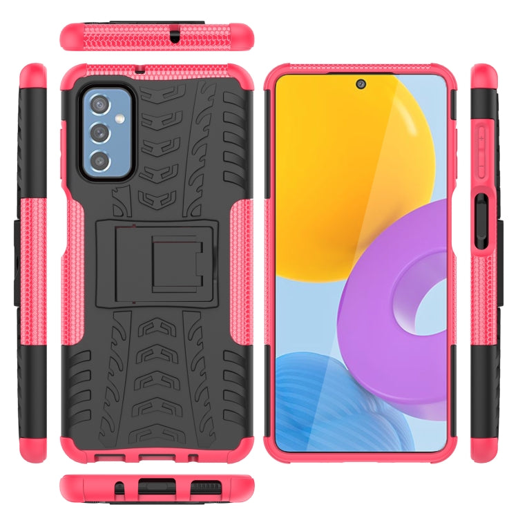 For Samsung Galaxy M52 5G Tire Texture TPU + PC Phone Case with Holder
