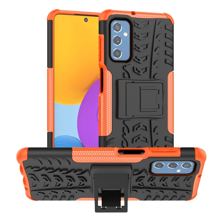 For Samsung Galaxy M52 5G Tire Texture TPU + PC Phone Case with Holder