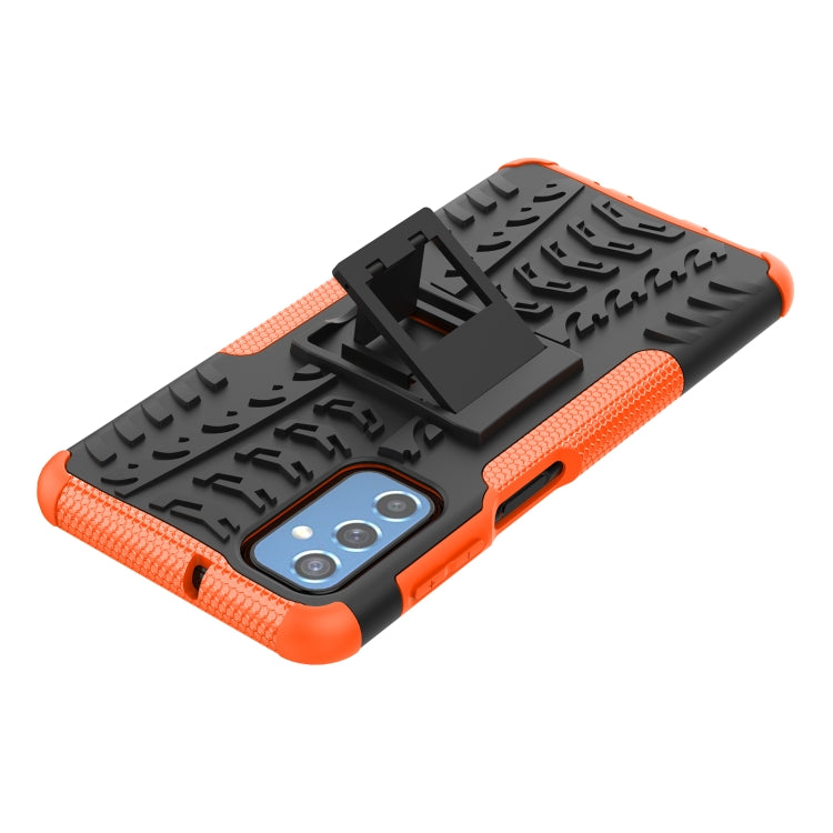 For Samsung Galaxy M52 5G Tire Texture TPU + PC Phone Case with Holder