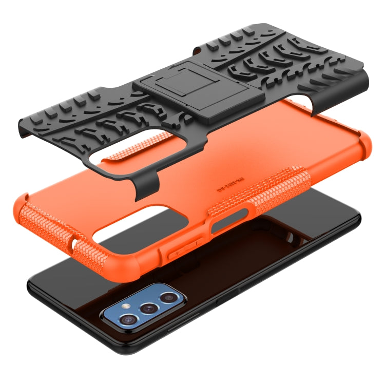For Samsung Galaxy M52 5G Tire Texture TPU + PC Phone Case with Holder