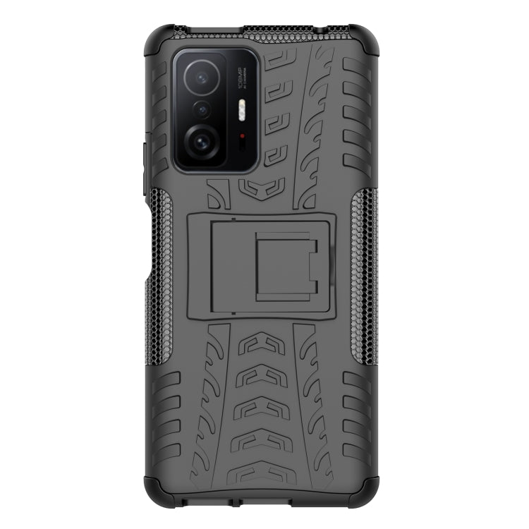 For Xiaomi Mi 11T Tire Texture TPU + PC Phone Case with Holder