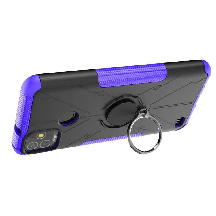 For Tecno Pop 5P Armor Bear Shockproof PC + TPU Phone Case with Ring Holder