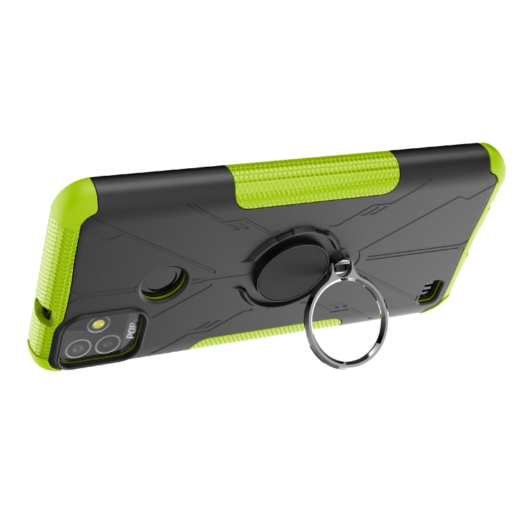 For Tecno Pop 5P Armor Bear Shockproof PC + TPU Phone Case with Ring Holder