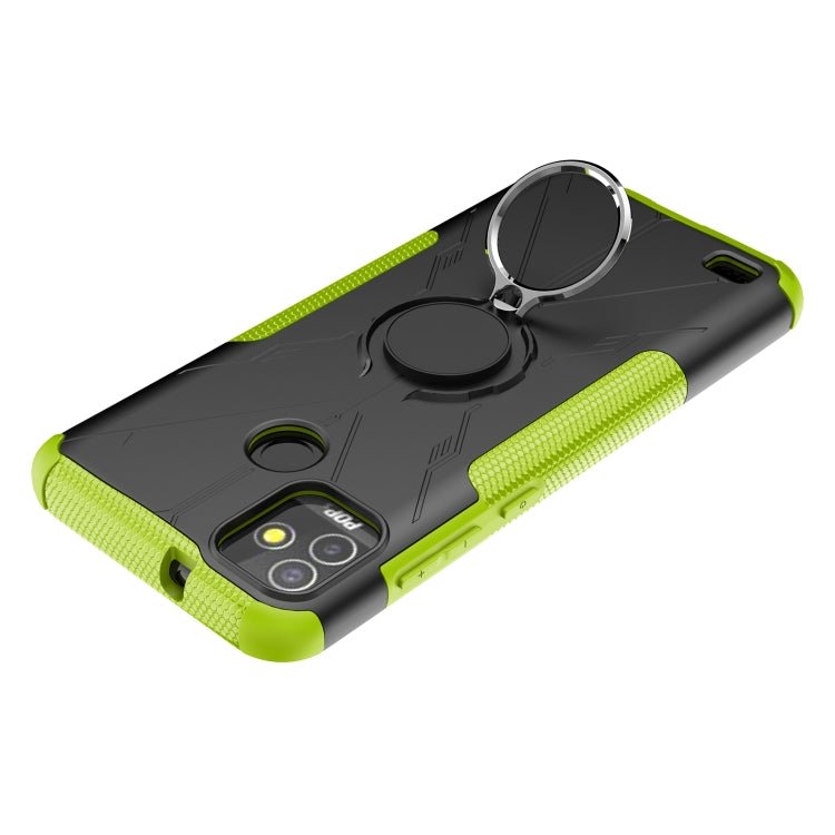 For Tecno Pop 5P Armor Bear Shockproof PC + TPU Phone Case with Ring Holder