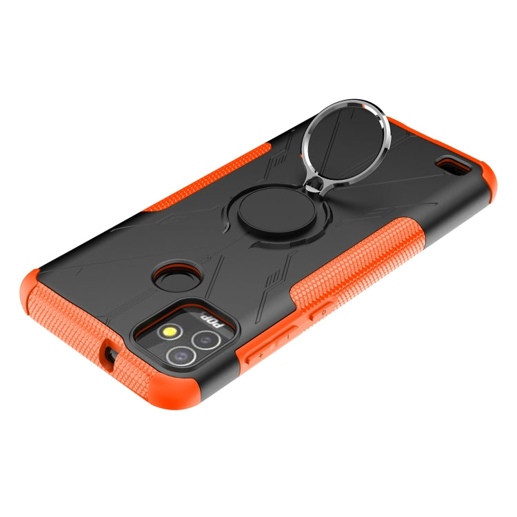 For Tecno Pop 5P Armor Bear Shockproof PC + TPU Phone Case with Ring Holder