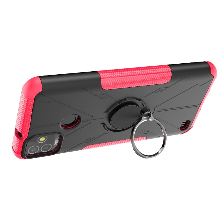 For Tecno Pop 5P Armor Bear Shockproof PC + TPU Phone Case with Ring Holder