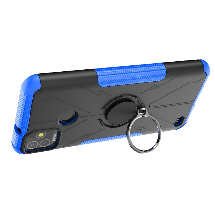 For Tecno Pop 5P Armor Bear Shockproof PC + TPU Phone Case with Ring Holder