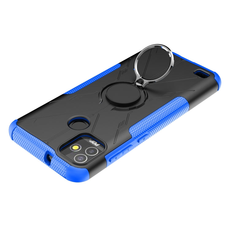 For Tecno Pop 5P Armor Bear Shockproof PC + TPU Phone Case with Ring Holder