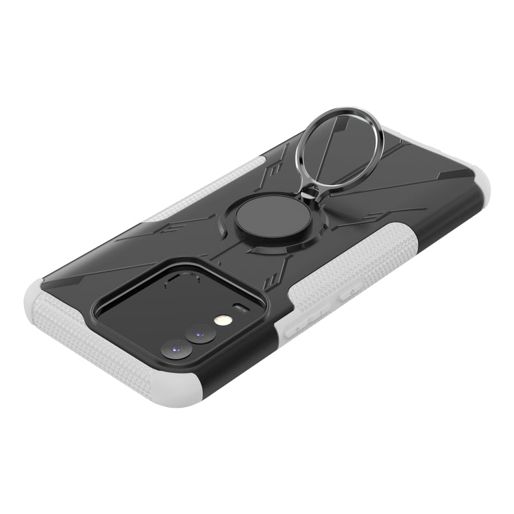 For Tecno Spark 8 Armor Bear Shockproof PC + TPU Phone Case with Ring Holder