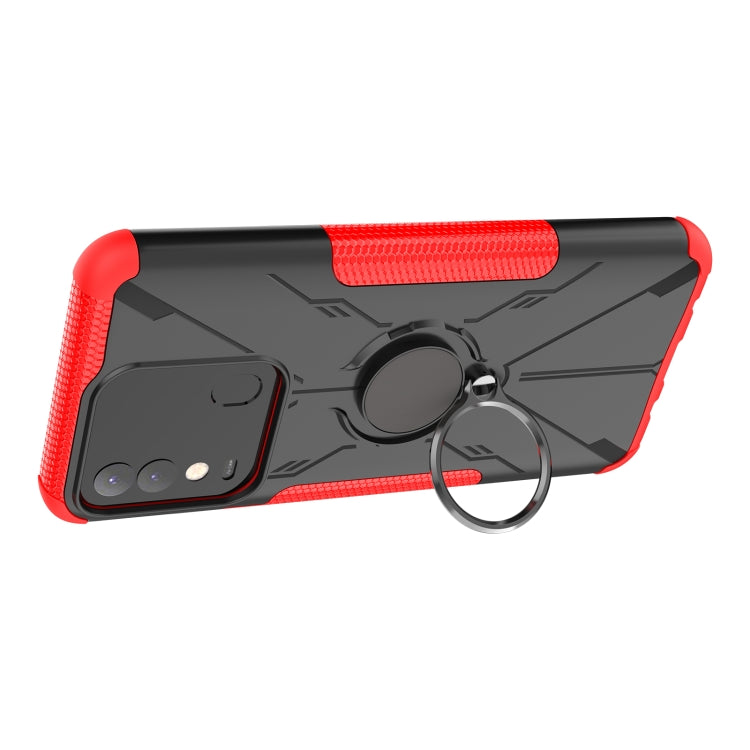 For Tecno Spark 8 Armor Bear Shockproof PC + TPU Phone Case with Ring Holder
