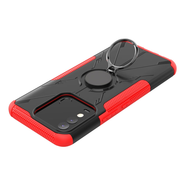 For Tecno Spark 8 Armor Bear Shockproof PC + TPU Phone Case with Ring Holder