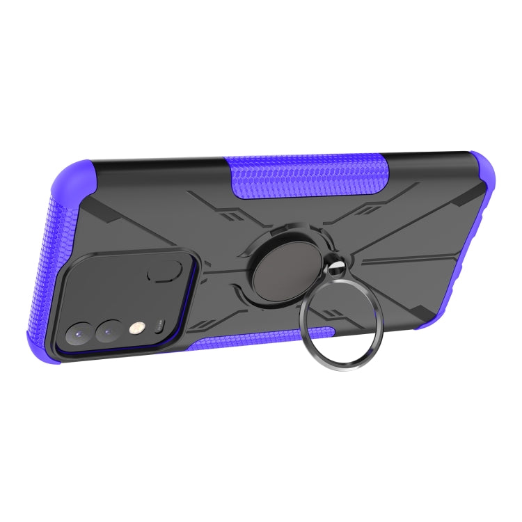 For Tecno Spark 8 Armor Bear Shockproof PC + TPU Phone Case with Ring Holder