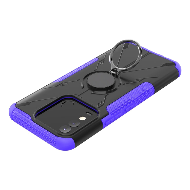 For Tecno Spark 8 Armor Bear Shockproof PC + TPU Phone Case with Ring Holder