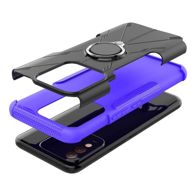 For Tecno Spark 8 Armor Bear Shockproof PC + TPU Phone Case with Ring Holder