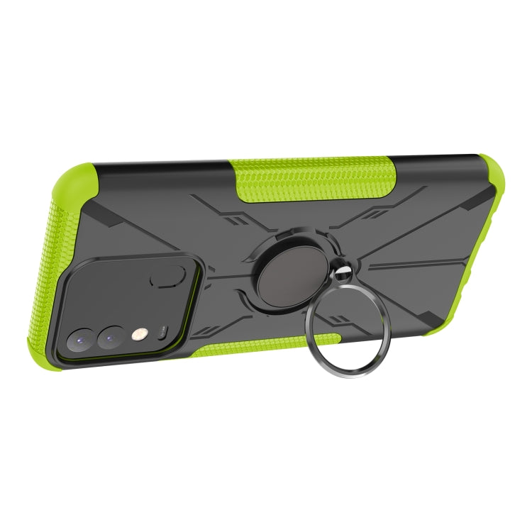 For Tecno Spark 8 Armor Bear Shockproof PC + TPU Phone Case with Ring Holder