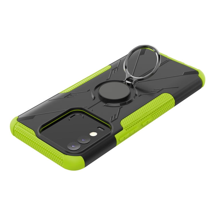 For Tecno Spark 8 Armor Bear Shockproof PC + TPU Phone Case with Ring Holder