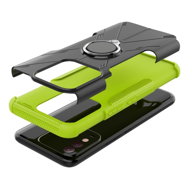 For Tecno Spark 8 Armor Bear Shockproof PC + TPU Phone Case with Ring Holder