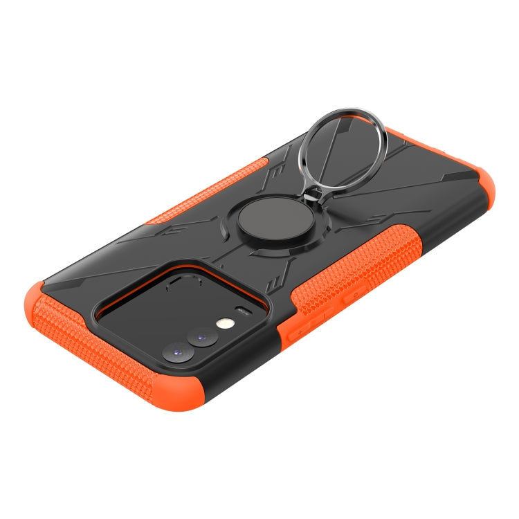 For Tecno Spark 8 Armor Bear Shockproof PC + TPU Phone Case with Ring Holder