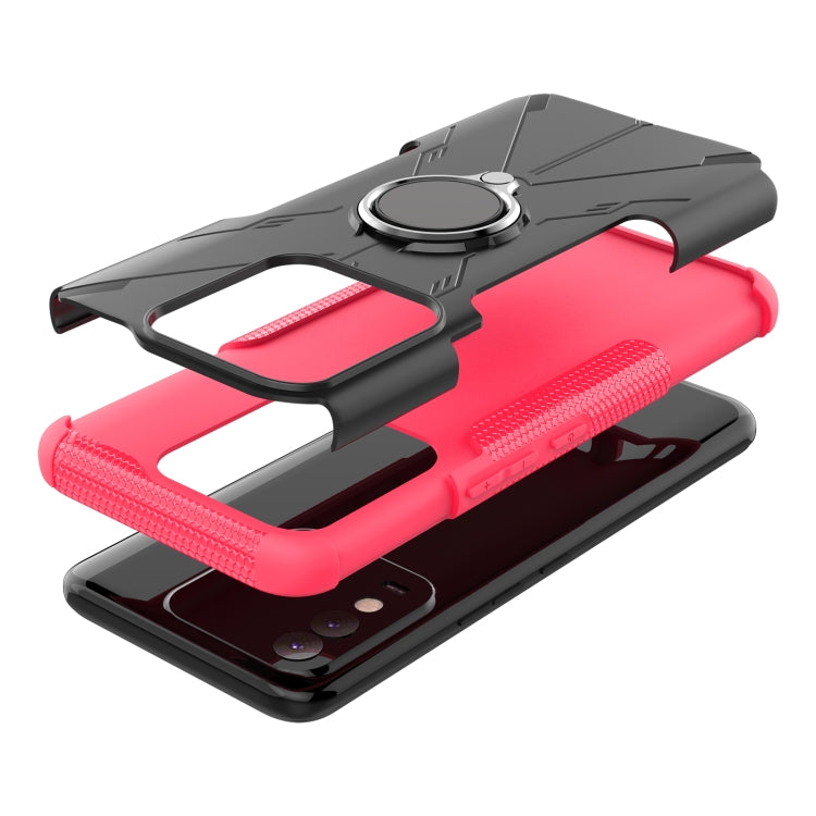 For Tecno Spark 8 Armor Bear Shockproof PC + TPU Phone Case with Ring Holder