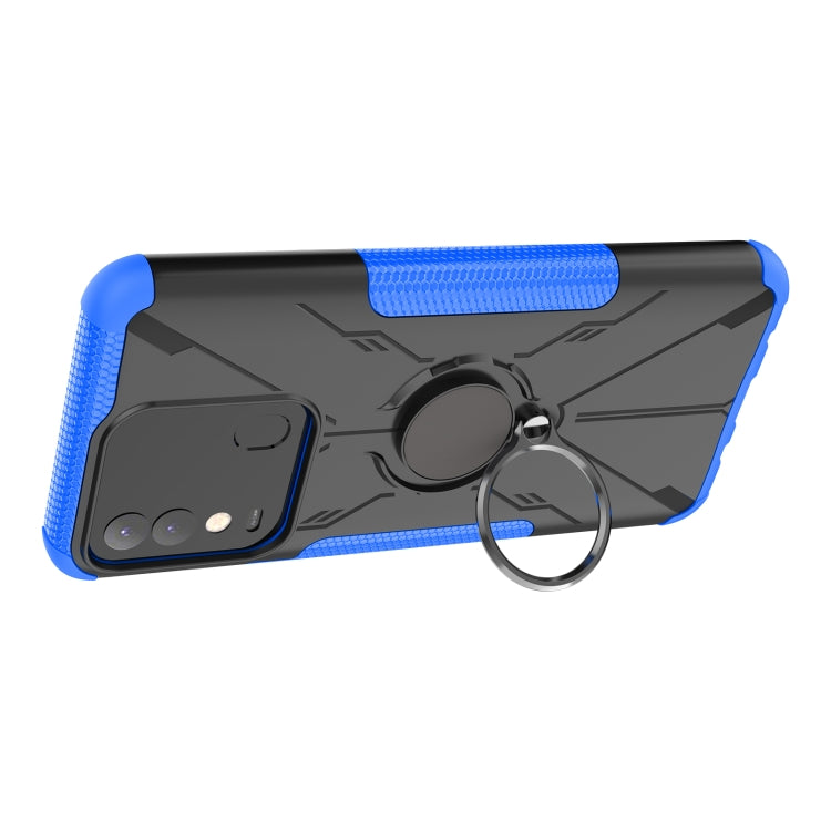 For Tecno Spark 8 Armor Bear Shockproof PC + TPU Phone Case with Ring Holder