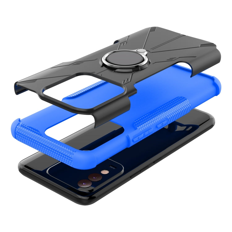 For Tecno Spark 8 Armor Bear Shockproof PC + TPU Phone Case with Ring Holder