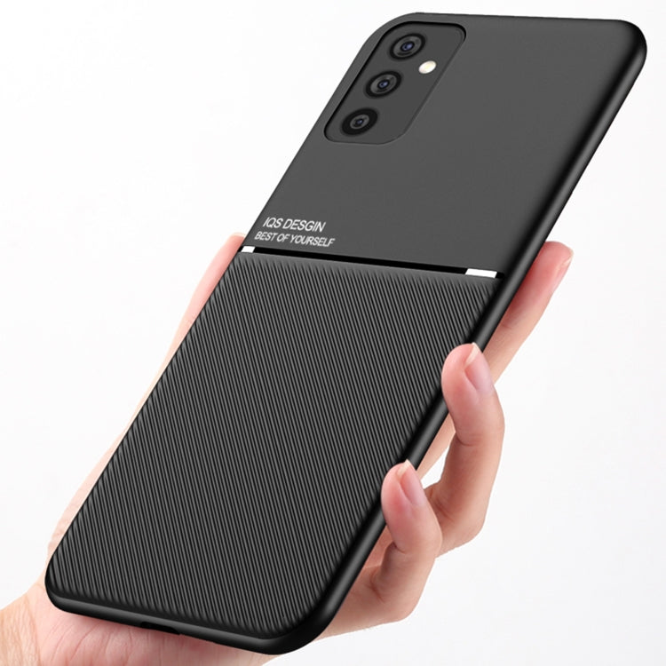 For Samsung Galaxy M52 5G Classic Tilt Strip Grain Magnetic Shockproof PC + TPU Phone Case