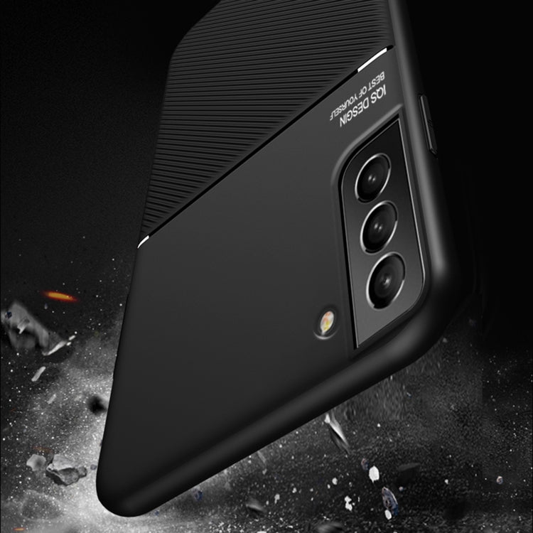 For Samsung Galaxy S22 5G Classic Tilt Strip Grain Magnetic Shockproof PC + TPU Phone Case