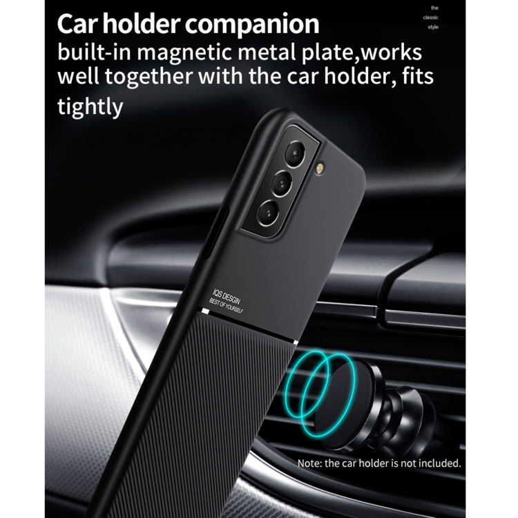 For Samsung Galaxy S22 5G Classic Tilt Strip Grain Magnetic Shockproof PC + TPU Phone Case