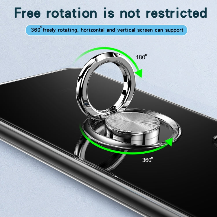 For Samsung Galaxy S22 5G Shockproof Matte Transparent TPU Phone Case with Ring Holder