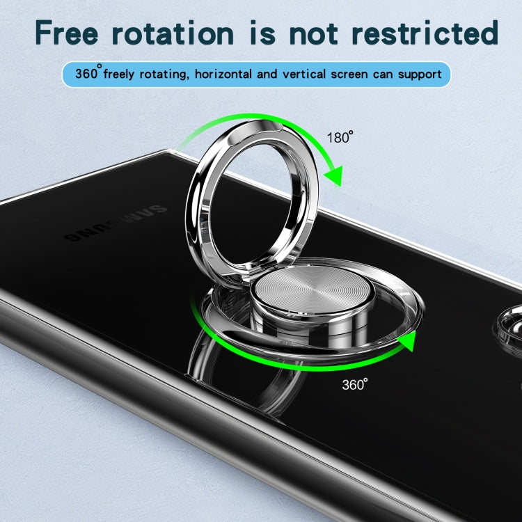 For Samsung Galaxy S22 Ultra 5G Shockproof Matte Transparent TPU Phone Case with Ring Holder