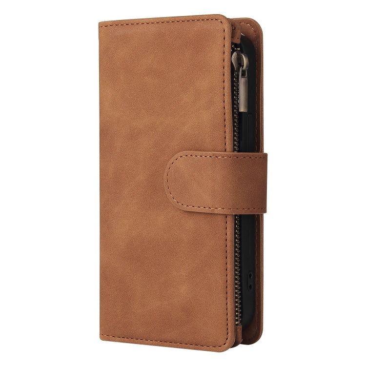 For iPhone 13 mini Multifunctional Phone Leather Case with Card Slot & Holder & Zipper Wallet & Photo Frame