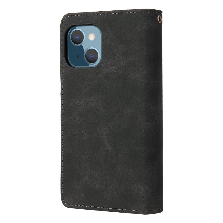 For iPhone 13 mini Multifunctional Phone Leather Case with Card Slot & Holder & Zipper Wallet & Photo Frame