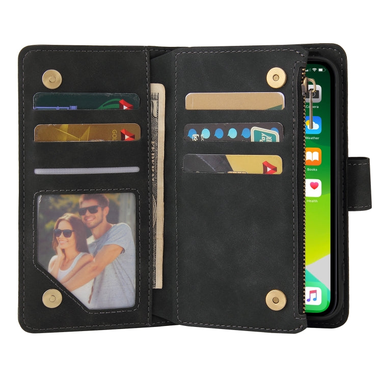 For iPhone 13 mini Multifunctional Phone Leather Case with Card Slot & Holder & Zipper Wallet & Photo Frame