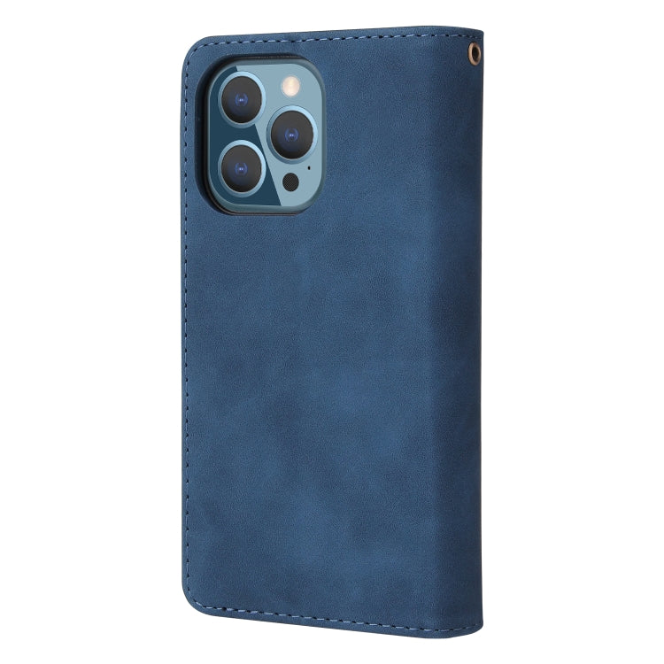 For iPhone 13 Pro Multifunctional Phone Leather Case with Card Slot & Holder & Zipper Wallet & Photo Frame