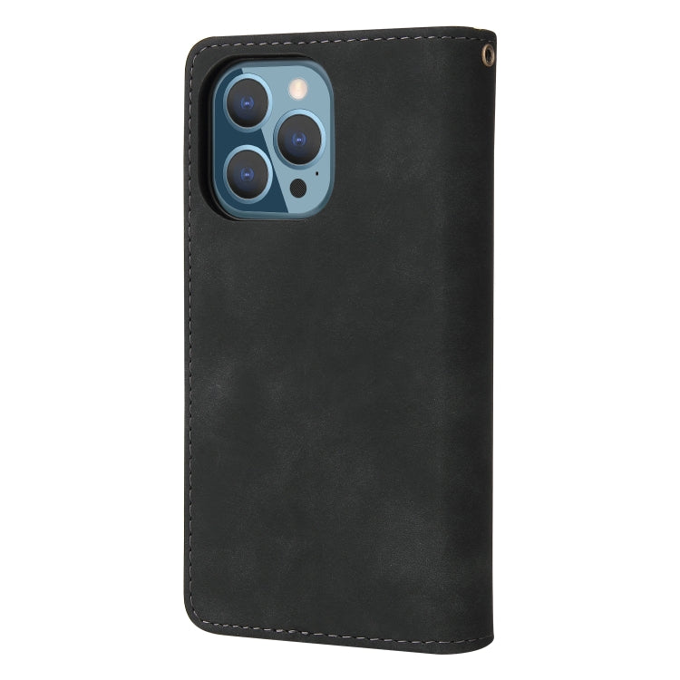 For iPhone 13 Pro Multifunctional Phone Leather Case with Card Slot & Holder & Zipper Wallet & Photo Frame