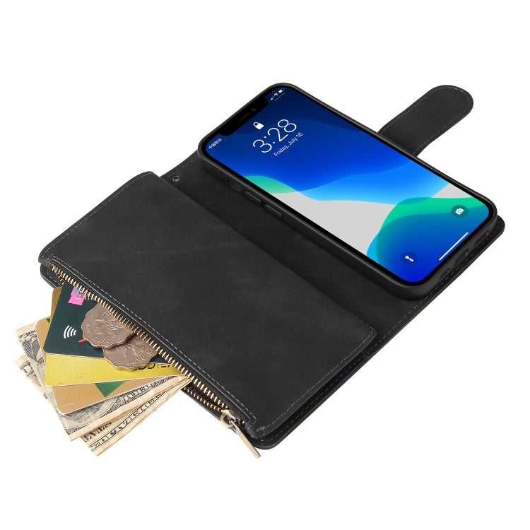 For iPhone 13 Pro Multifunctional Phone Leather Case with Card Slot & Holder & Zipper Wallet & Photo Frame