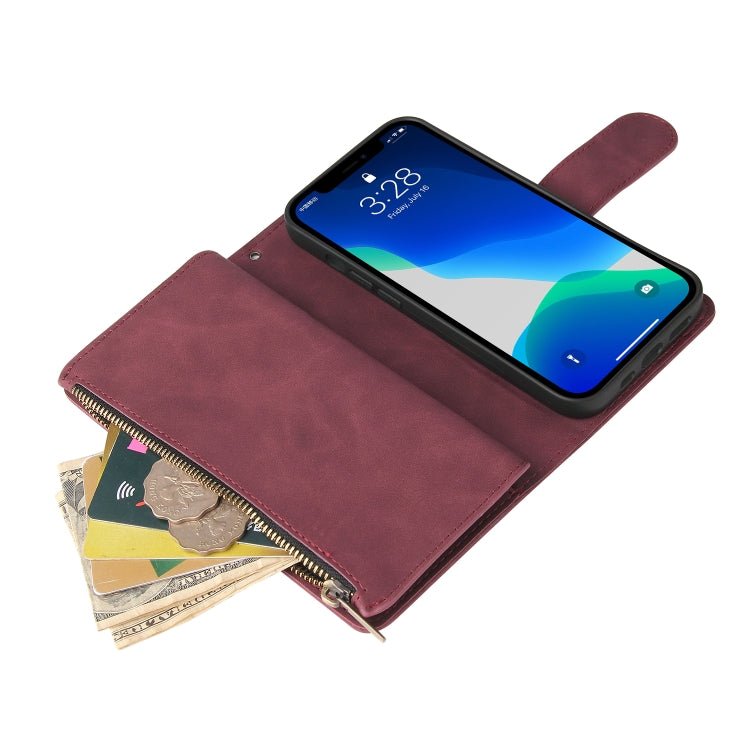 For iPhone 13 Pro Max Multifunctional Phone Leather Case with Card Slot & Holder & Zipper Wallet & Photo Frame