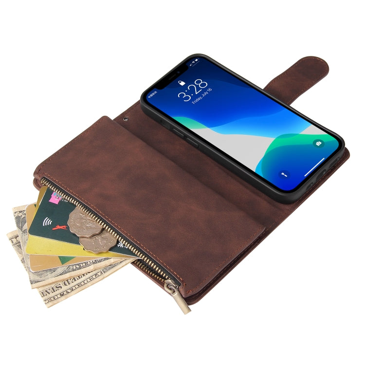 For iPhone 13 Pro Max Multifunctional Phone Leather Case with Card Slot & Holder & Zipper Wallet & Photo Frame