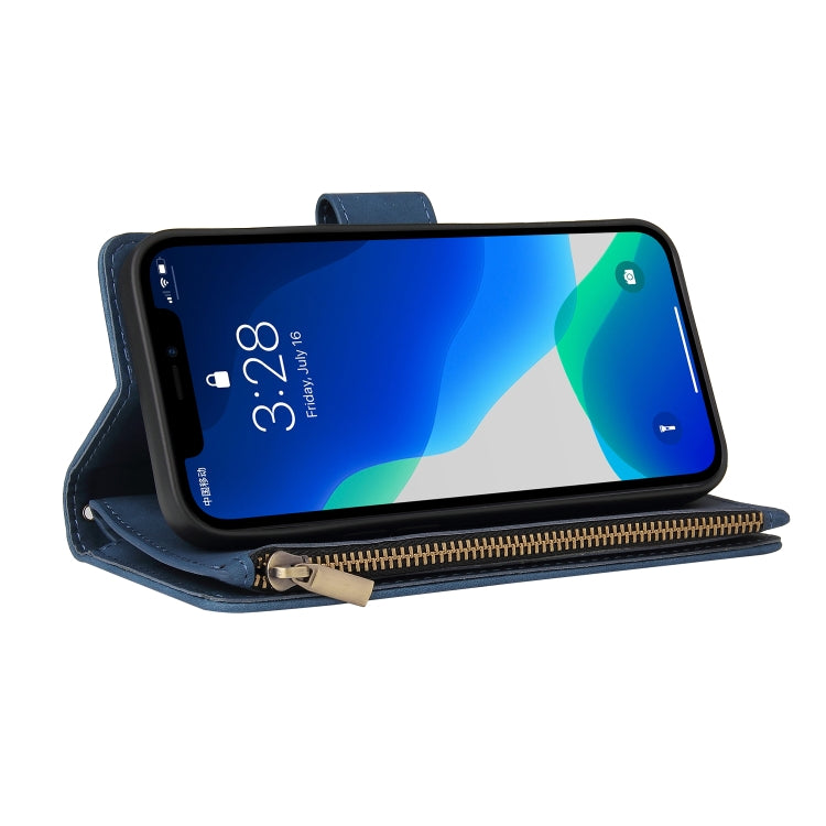 For iPhone 13 Pro Max Multifunctional Phone Leather Case with Card Slot & Holder & Zipper Wallet & Photo Frame