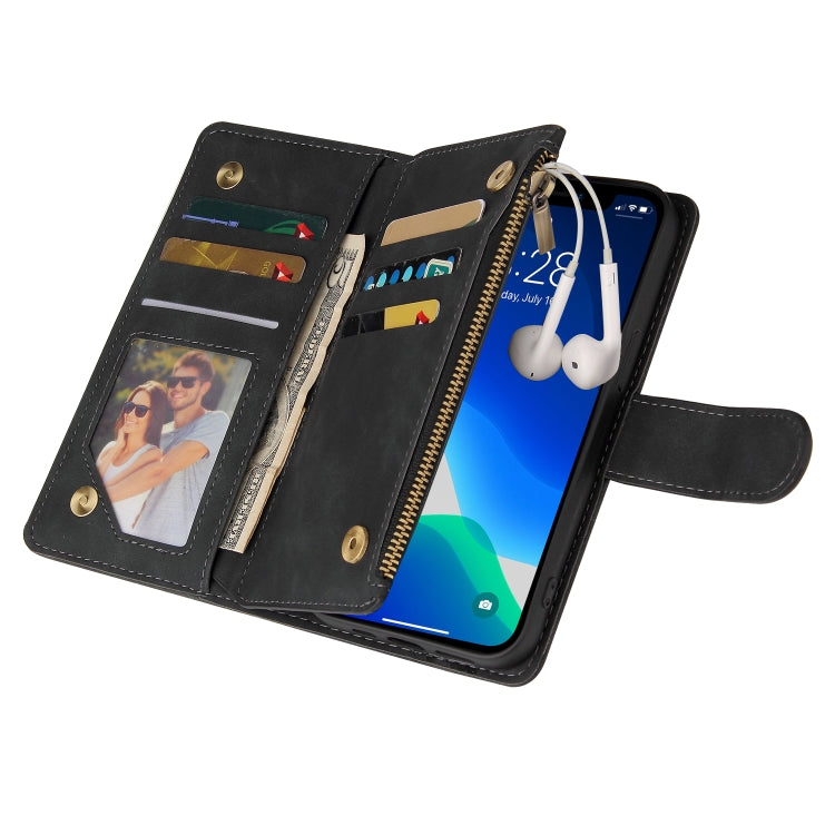 For iPhone 13 Pro Max Multifunctional Phone Leather Case with Card Slot & Holder & Zipper Wallet & Photo Frame